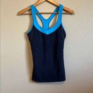 Women's Teal Blue and Gray Tank Top
